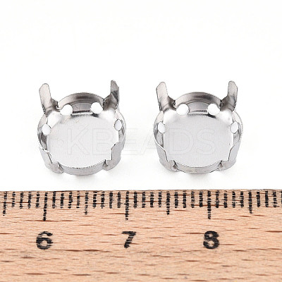 201 Stainless Steel Sew on Prong Settings STAS-T032-01-12mm-P-1