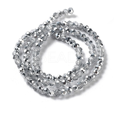 Half Plated Faceted Rondelle Glass Bead Strands EGLA-S095-3mm-03-1