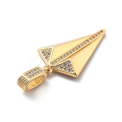 Rack Plating Brass with Cubic Zirconia Pendants KK-Q017-05A-G-1