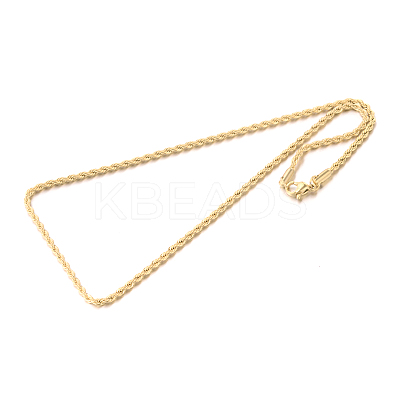 304 Stainless Steel Rope Chain Necklaces NJEW-J032-20G-1