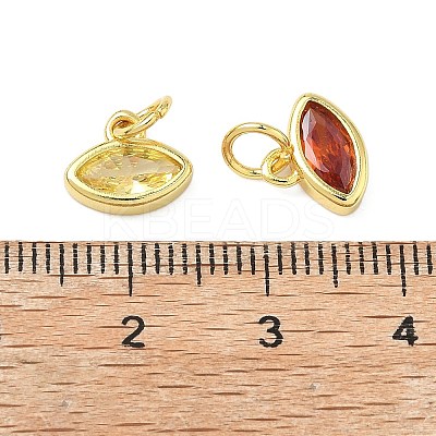 Brass Micro Pave Cubic Zirconia Pendants KK-L264-04G-1
