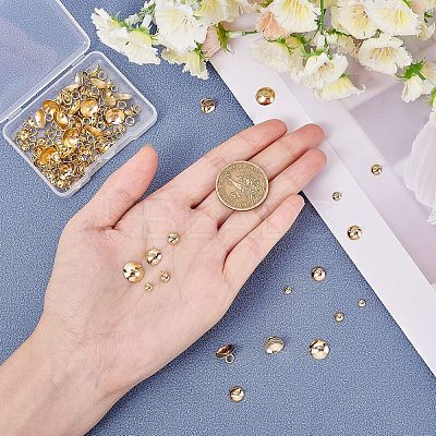 100Pcs 5 Style 304 Stainless Steel Bead Cap Pendant Bails STAS-UN0024-17-1