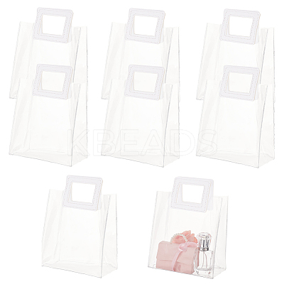 Valentine's Day Rectangle Transparent PVC Storage Bags with Handle ABAG-WH0046-05B-1