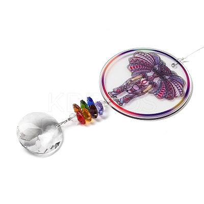 Glass Round Window Hanging Suncatchers LS-DJEW-PW0010-04A-1
