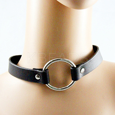 Punk Rock Style PU Leather Necklaces NJEW-O053-01A-1
