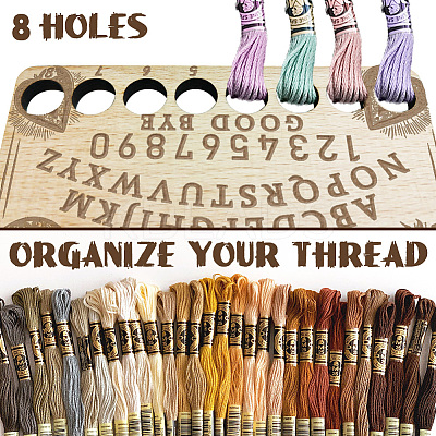 8-Position Wood Embroidery Thread Storage Trays TOOL-WH0056-031-1