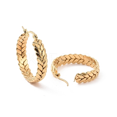 Ion Plating(IP) 304 Stainless Steel Hoop Earrings EJEW-M212-05G-1