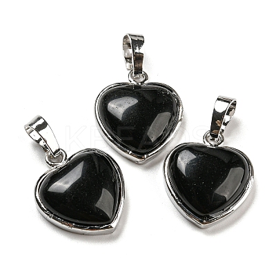 Natural Obsidian Pendants G-I358-A24-1