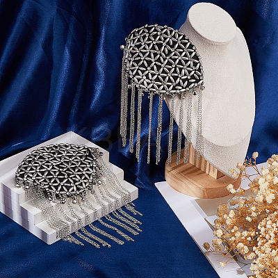 2Pcs Detachable Iron Tassel Epaulettes AJEW-FH0006-25P-1