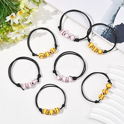 20Pcs 2 Colors Sport Theme Acrylic Beaded Bracelets for Men Women BJEW-SP0001-22-1