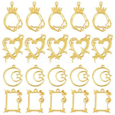 20pcs 4 styles Alloy Enamel Settings FIND-SC0004-83-1