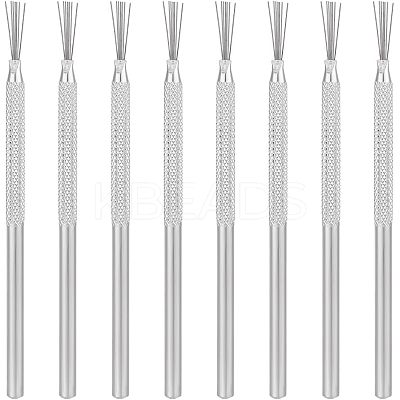 8Pcs Stainless Steel Clay Pottery Sculpture Feather Wire Texture Tool DIY-UN0003-25-1
