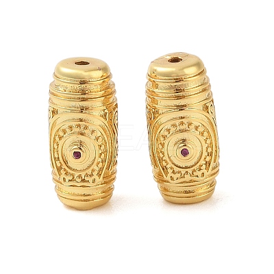 Brass Micro Pave Cubic Zirconia Beads KK-K384-01G-1