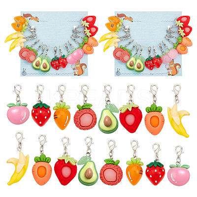 Fruit & Vegetable Pendant Stitch Markers HJEW-AB00306-1