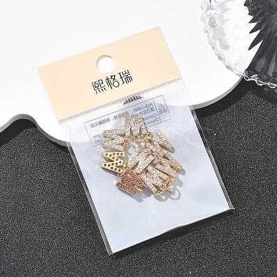 SHEGRACE Brass Micro Pave Clear Cubic Zirconia Pendants XGRQ29692-394G-W-1