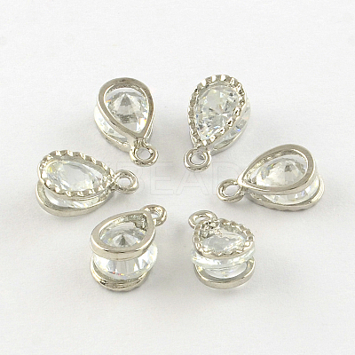 Teardrop Alloy Charms LS-X-ZIRC-R007-038A-02-1