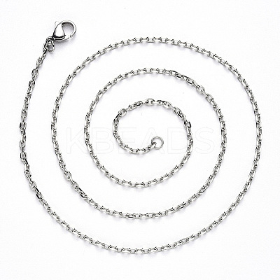 Non-Tarnish 304 Stainless Steel Cable Chain Necklace NJEW-S420-008A-P-1