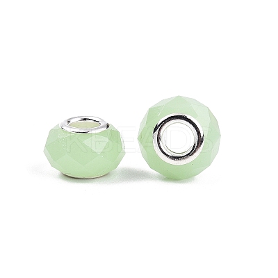 Imitation Jade Glass European Beads GPDL-N004-B14mm-B02-1
