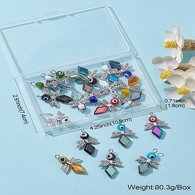 20Pcs 10 Color Evil Eye Lampwork Pendants FIND-CJ0001-69-1