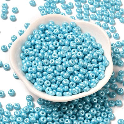 Baking Paint Luster Glass Seed Beads SEED-B001-04A-03-1