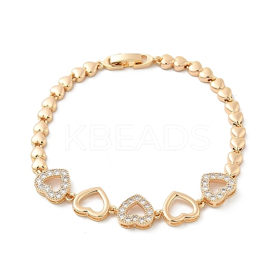 Brass Micro Pave Cubic Zirconia Link Chain Bracelets KK-R217-47G-1
