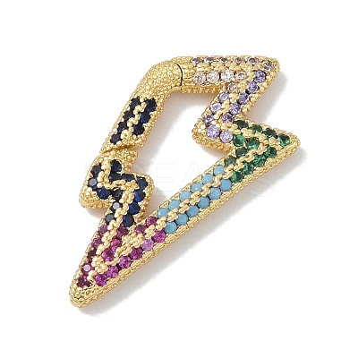 Rack Plating Brass Micro Pave Cubic Zirconia Twister Clasps KK-NH0002-15G-02-1