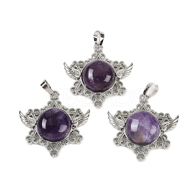 Natural Amethyst Pendants G-I366-02P-19-1