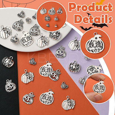 70Pcs 7 Style Tibetan Style Alloy Pendants FIND-SC0019-39-1