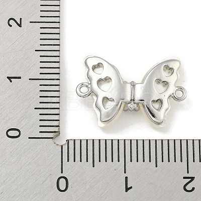 Brass Pave Clear Cubic Zirconia Butterfly Connector Charms KK-Q820-38P-1