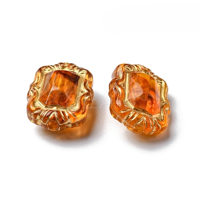 Imitation Amber Transparent Acrylic Beads X-MACR-D071-02H-1