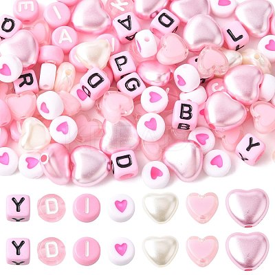 DIY Heart Letter Beads Findings Kit DIY-FS0009-98-1