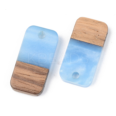 Opaque Resin & Walnut Wood Pendants X-RESI-S389-044A-C01-1