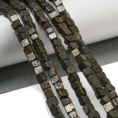 Natural Pyrite Beads Strands G-F631-K29-1