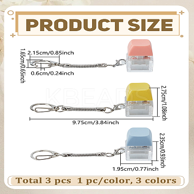 3Pcs 3 Colors ABS Plastic Keyboard Fidget Toys Keychain KEYC-LP0001-63B-1