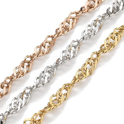 304 Stainless Steel Rope Chain Bracelets BJEW-H618-16MC-1