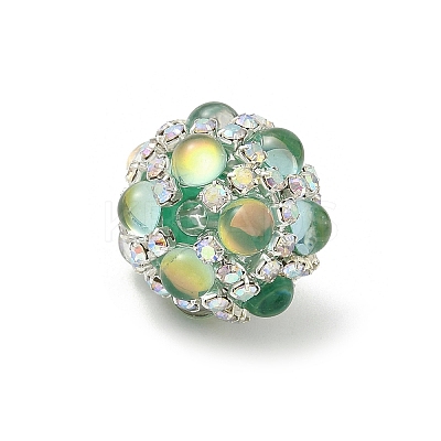 Sparkling Acrylic Encrusted Round Beads CLAY-NH0003-03S-04-1