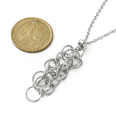 Tarnish Resistant 304 Stainless Steel Cable Chains Macrame Pouch Empty Stone Holder for Pendant Necklaces Making NJEW-TA00085-01-1