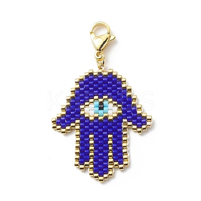 Braided Japanese Seed Beaded Pendant Decoration HJEW-MZ00001-1