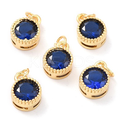 Real 18K Gold Plated Brass Inlaid Cubic Zirconia Charms ZIRC-L100-081G-1