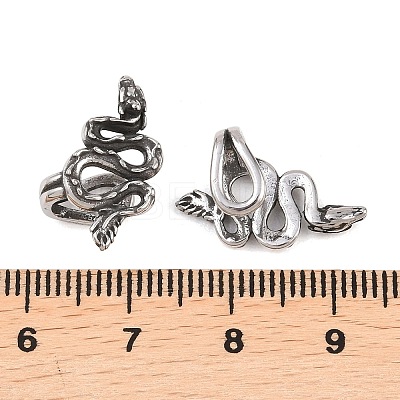 Snake 316 Stainless Steel Non- Piercing Cartilage Earrings AJEW-C044-08B-AS-1