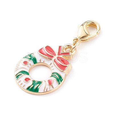 Christmas Themed Alloy Enamel Pendants HJEW-JM00457-05-1