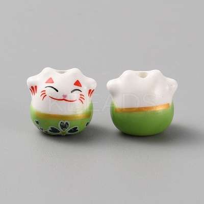 Handmade Porcelain Beads PORC-WH0006-02D-1