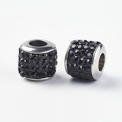 304 Stainless Steel European Beads STAS-E142-12P-1