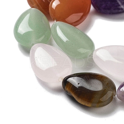 Natural Amethyst & Quartz Crystal & Green Aventurine & Rose Quartz & Red Agate & Tiger Eye Beads Strands G-P528-L13-01-1