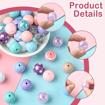DIY Round Acrylic & Resin Jewelry Making Findings Kits DIY-FS0007-63-1