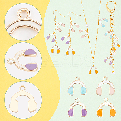 40Pcs 4 Colors Eco-Friendly Zinc Alloy Pendants FIND-GA0002-24-1