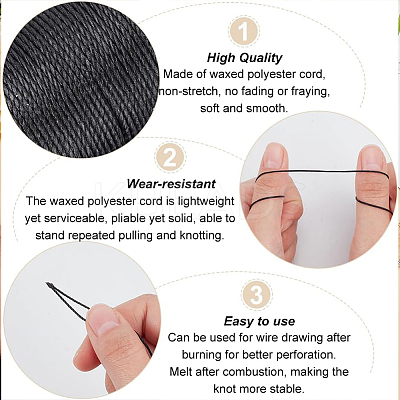 Round Waxed Polyester Thread String YC-OC0001-07B-01-1