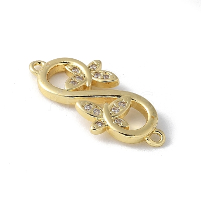 Brass Micro Pave Clear Cubic Zirconia Connector Charms KK-Q044-01E-G-1