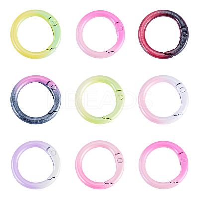 15Pcs Spray Paint Alloy Spring Gate Rings FIND-TA0010-92-1