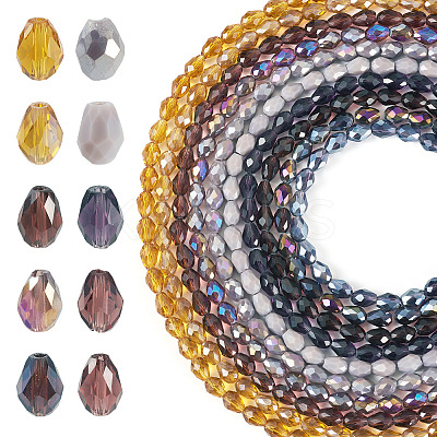 10Strands 10 Colors Transparent Glass Beads Strands EGLA-TA0013-24A-1